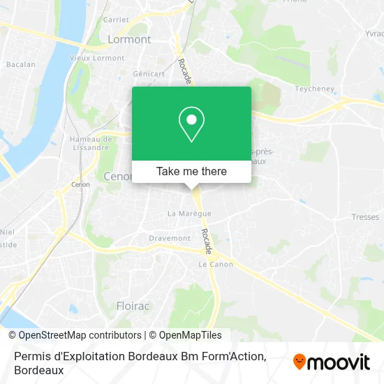 Permis d'Exploitation Bordeaux Bm Form'Action map