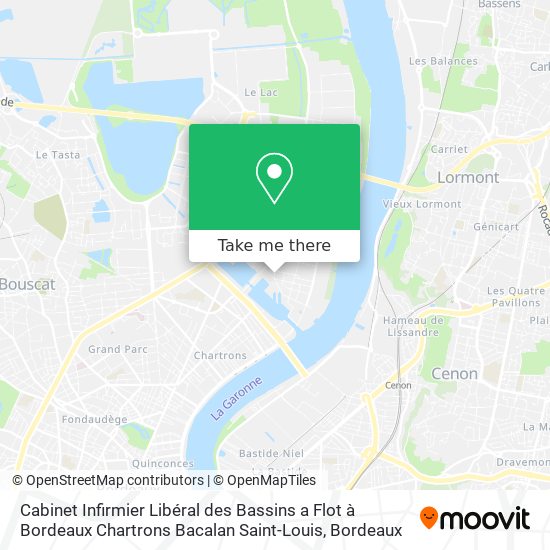 Cabinet Infirmier Libéral des Bassins a Flot à Bordeaux Chartrons Bacalan Saint-Louis map