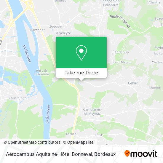 Mapa Aérocampus Aquitaine-Hôtel Bonneval