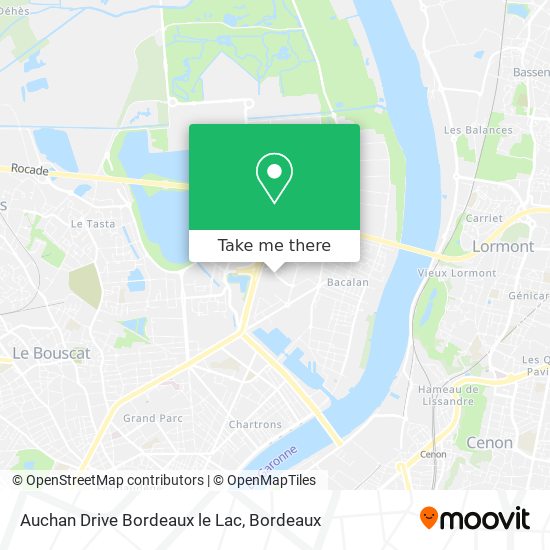 Mapa Auchan Drive Bordeaux le Lac