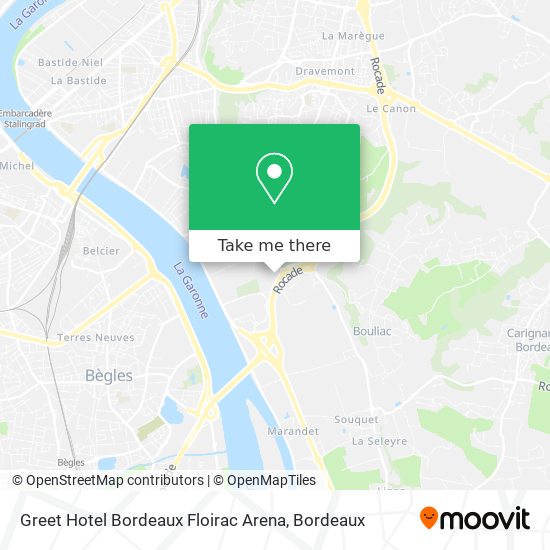 Mapa Greet Hotel Bordeaux Floirac Arena