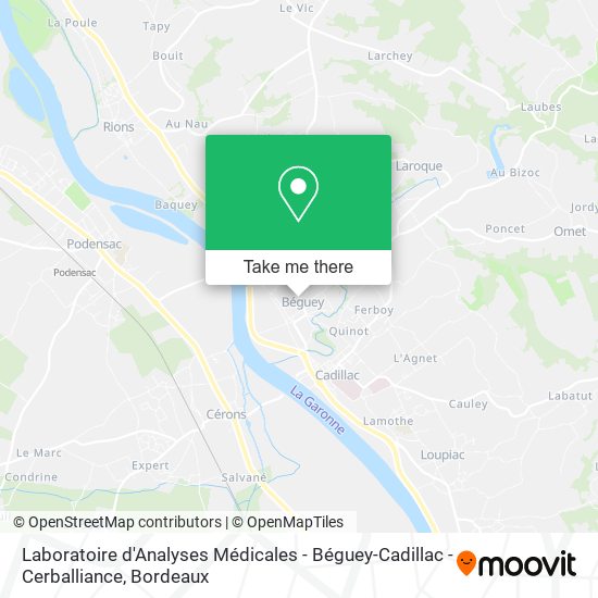 Mapa Laboratoire d'Analyses Médicales - Béguey-Cadillac - Cerballiance
