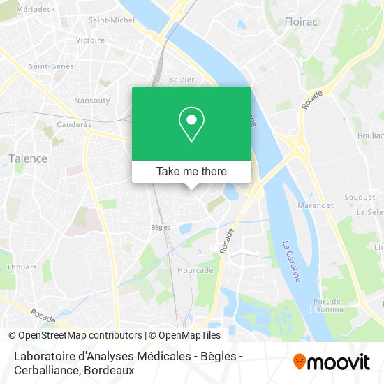 Laboratoire d'Analyses Médicales - Bègles - Cerballiance map