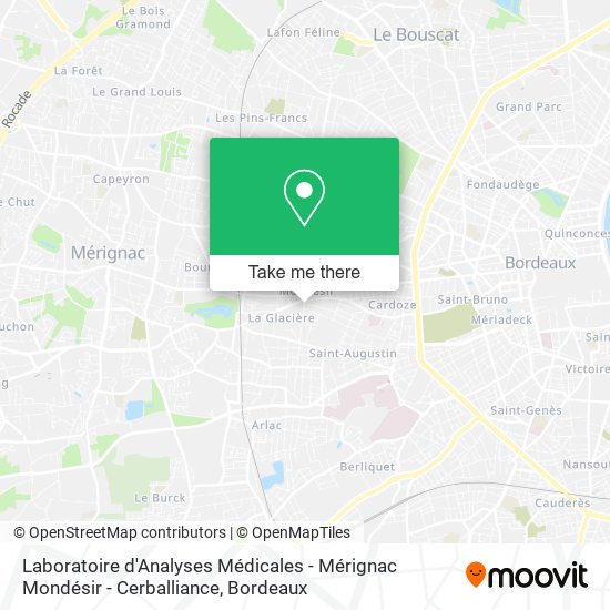 Laboratoire d'Analyses Médicales - Mérignac Mondésir - Cerballiance map