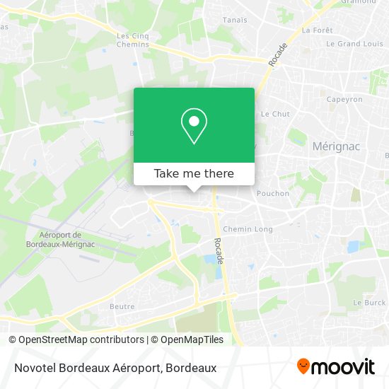 Mapa Novotel Bordeaux Aéroport