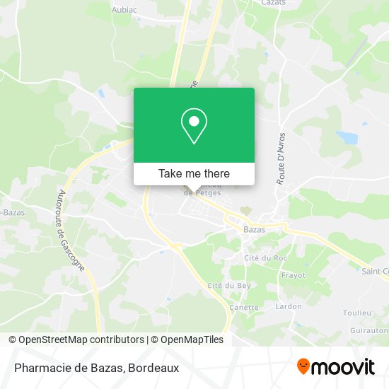 Pharmacie de Bazas map