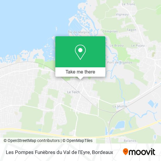 Mapa Les Pompes Funèbres du Val de l'Eyre