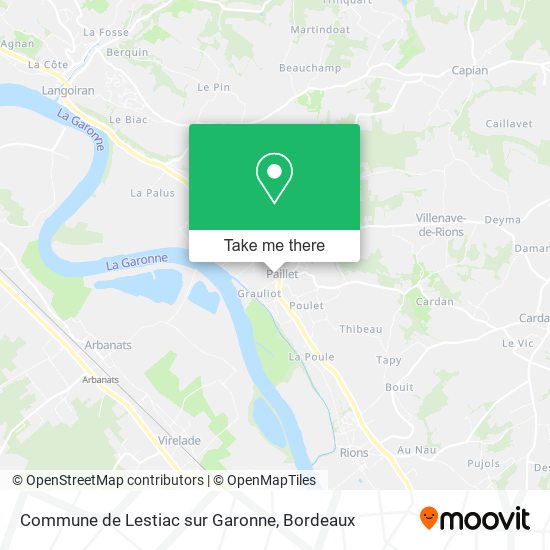 Mapa Commune de Lestiac sur Garonne