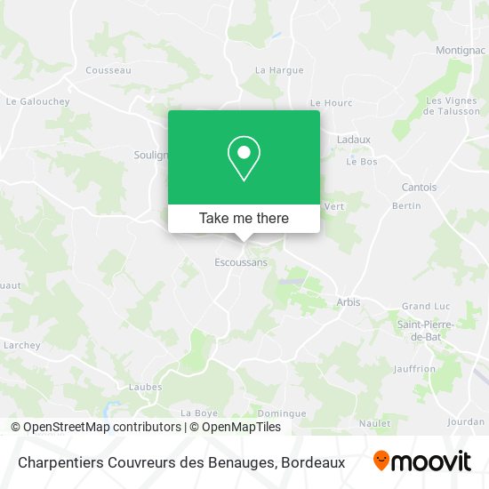 Mapa Charpentiers Couvreurs des Benauges