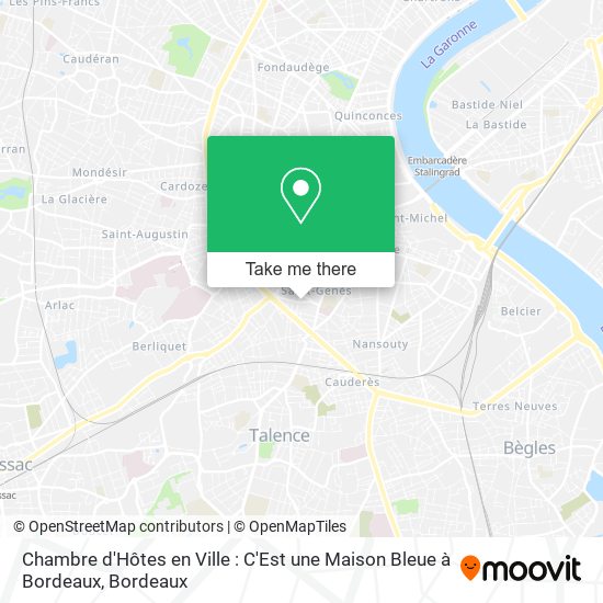 Chambre d'Hôtes en Ville : C'Est une Maison Bleue à Bordeaux map