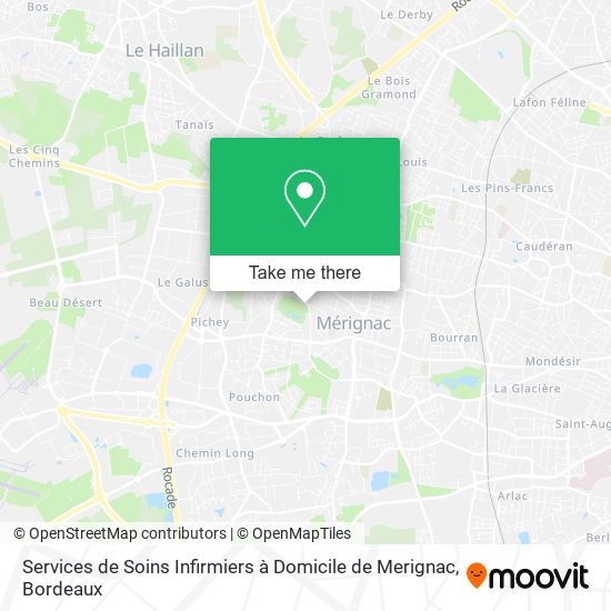 Services de Soins Infirmiers à Domicile de Merignac map