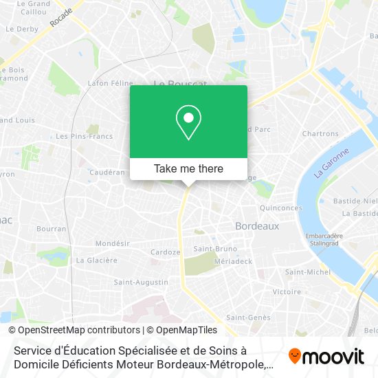 Mapa Service d'Éducation Spécialisée et de Soins à Domicile Déficients Moteur Bordeaux-Métropole