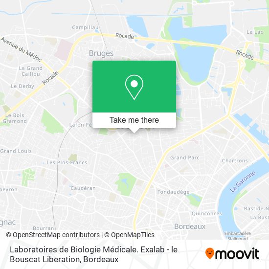 Laboratoires de Biologie Médicale. Exalab - le Bouscat Liberation map