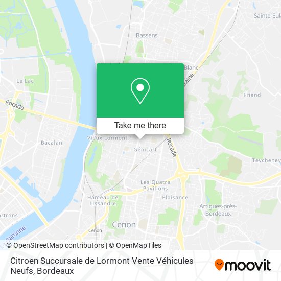 Citroen Succursale de Lormont Vente Véhicules Neufs map