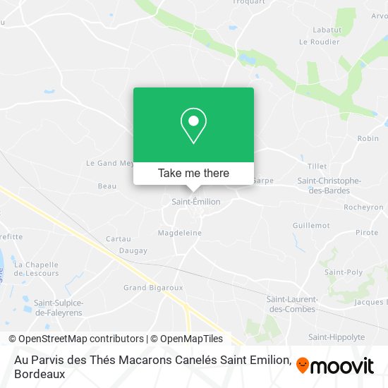 Au Parvis des Thés Macarons Canelés Saint Emilion map