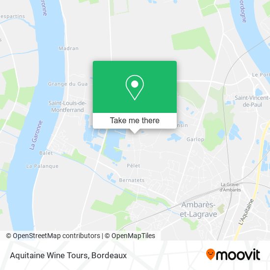 Mapa Aquitaine Wine Tours