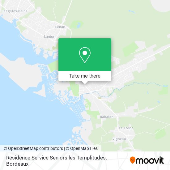 Résidence Service Seniors les Templitudes map