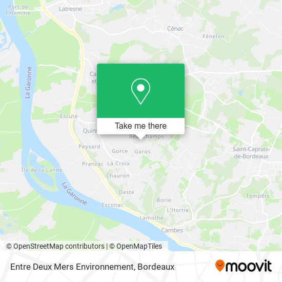 Mapa Entre Deux Mers Environnement