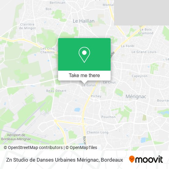 Mapa Zn Studio de Danses Urbaines Mérignac