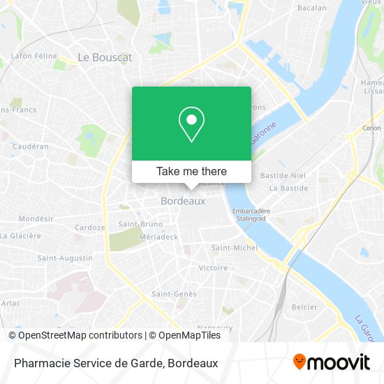 Mapa Pharmacie Service de Garde