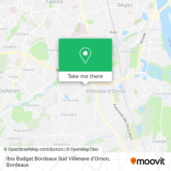 Mapa Ibis Budget Bordeaux Sud Villenave d'Ornon