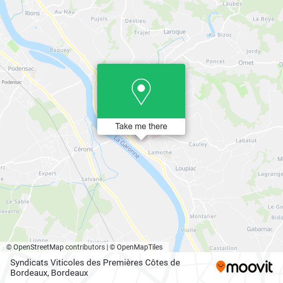 Syndicats Viticoles des Premières Côtes de Bordeaux map