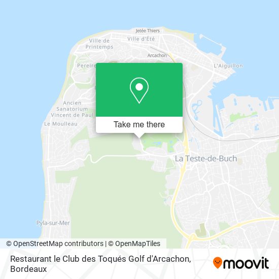 Restaurant le Club des Toqués Golf d'Arcachon map