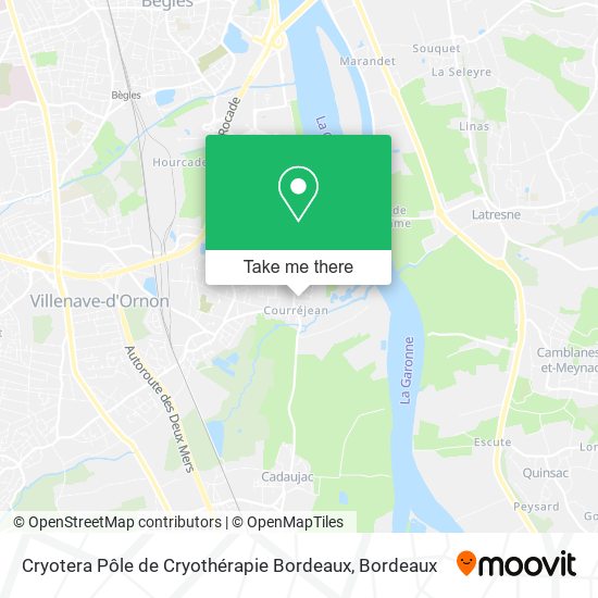 Mapa Cryotera Pôle de Cryothérapie Bordeaux