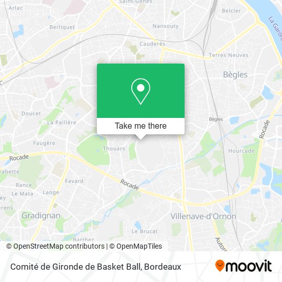 Comité de Gironde de Basket Ball map