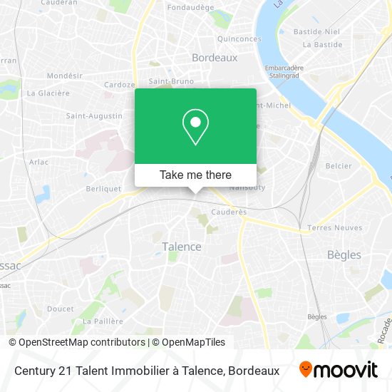 Mapa Century 21 Talent Immobilier à Talence