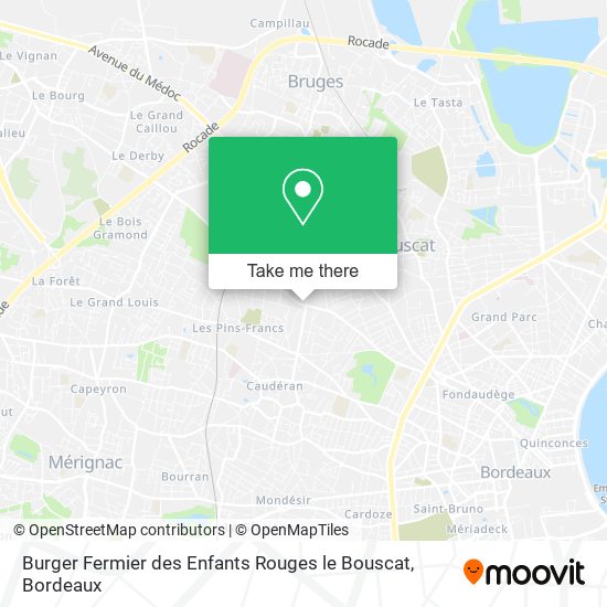 Mapa Burger Fermier des Enfants Rouges le Bouscat