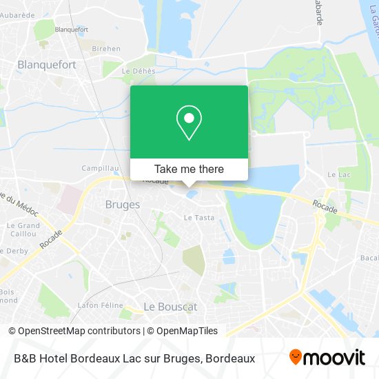 Mapa B&B Hotel Bordeaux Lac sur Bruges