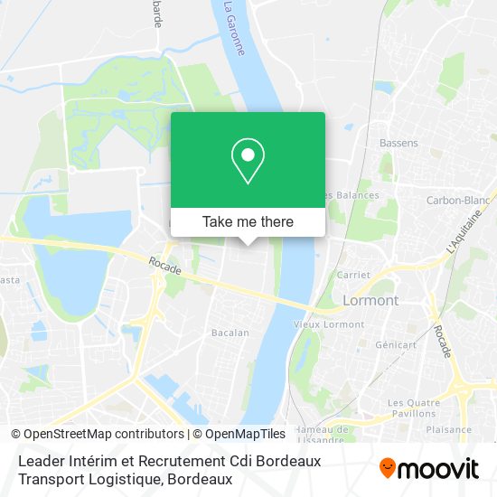 Mapa Leader Intérim et Recrutement Cdi Bordeaux Transport Logistique