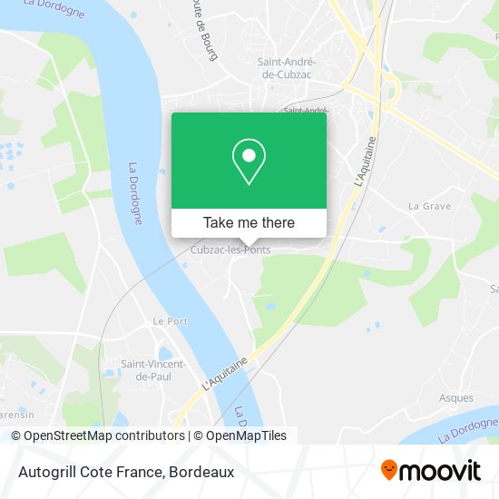 Mapa Autogrill Cote France