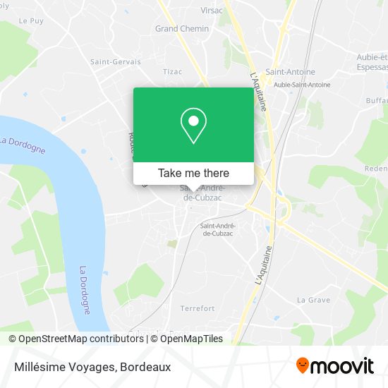 Millésime Voyages map