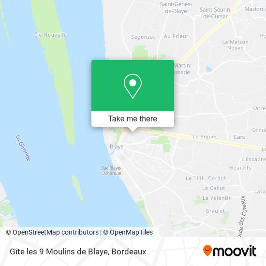 Gîte les 9 Moulins de Blaye map