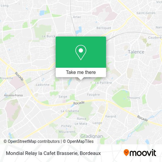 Mondial Relay la Cafet Brasserie map
