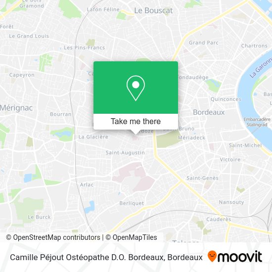 Camille Péjout Ostéopathe D.O. Bordeaux map