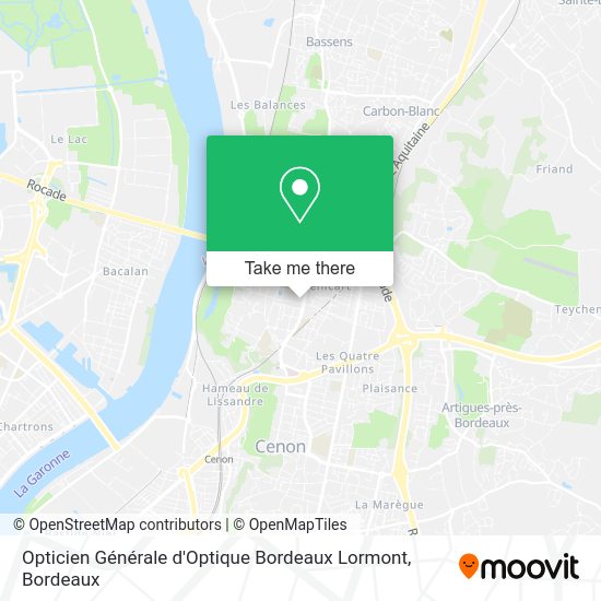 Opticien Générale d'Optique Bordeaux Lormont map