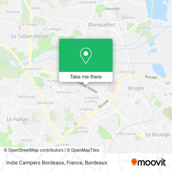 Indie Campers Bordeaux, France map