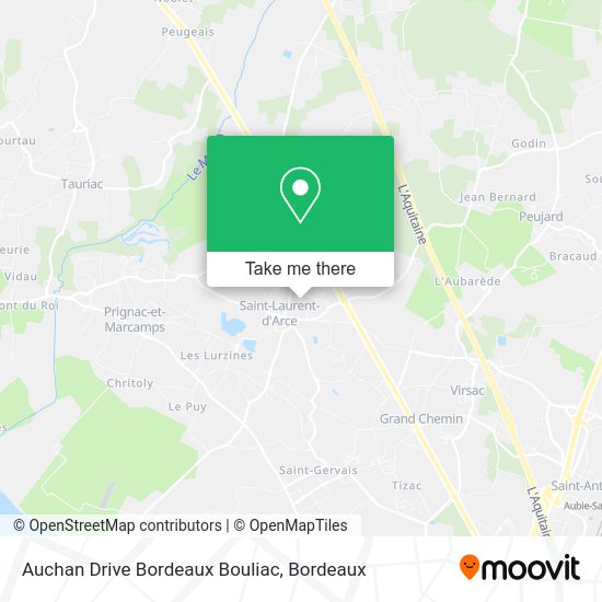 Auchan Drive Bordeaux Bouliac map