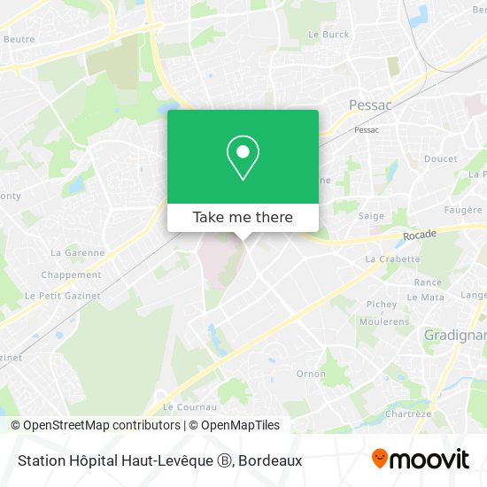 Mapa Station Hôpital Haut-Levêque Ⓑ