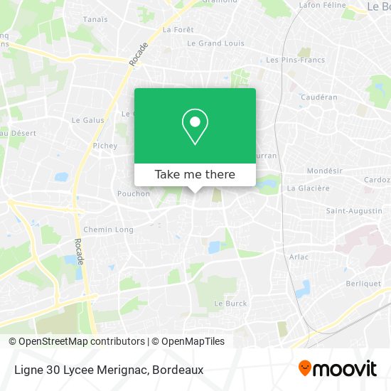 Ligne 30 Lycee Merignac map