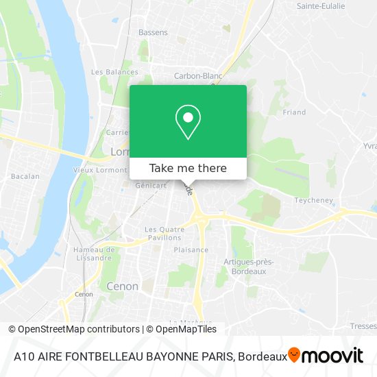 A10 AIRE FONTBELLEAU BAYONNE PARIS map
