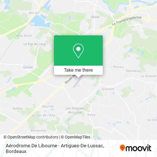 Aérodrome De Libourne - Artigues-De-Lussac map