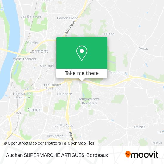 Auchan SUPERMARCHE ARTIGUES map