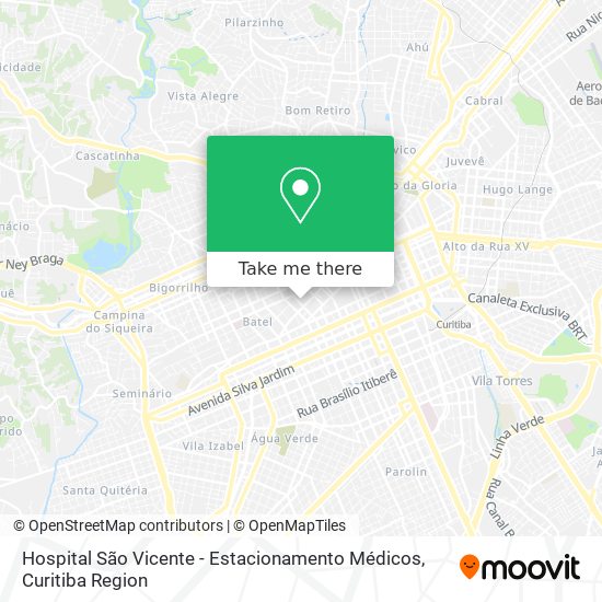 Mapa Hospital São Vicente - Estacionamento Médicos