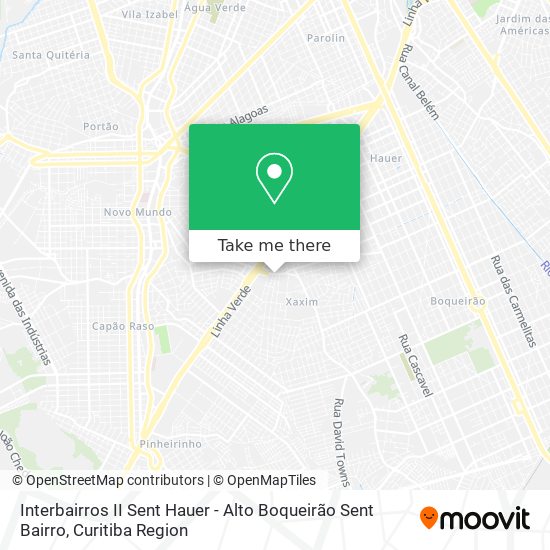 Interbairros II Sent Hauer - Alto Boqueirão Sent Bairro map