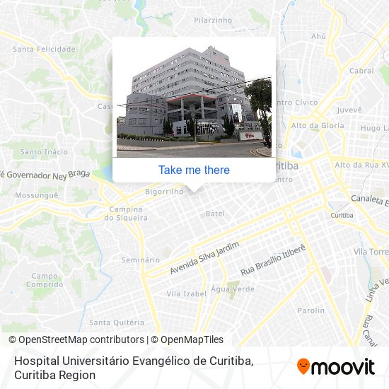 Hospital Universitário Evangélico de Curitiba map