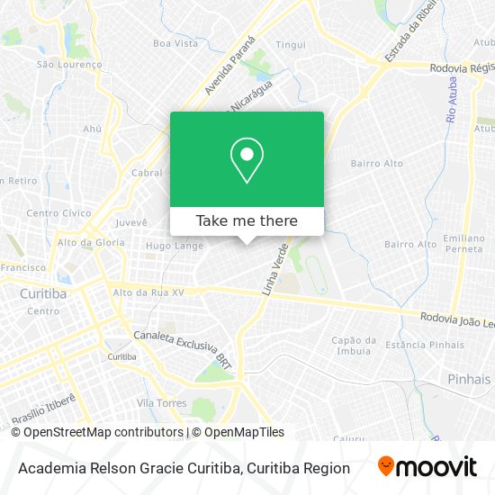 Academia Relson Gracie Curitiba map